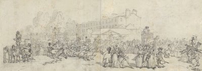 Hyde Park Corner by Thomas Rowlandson